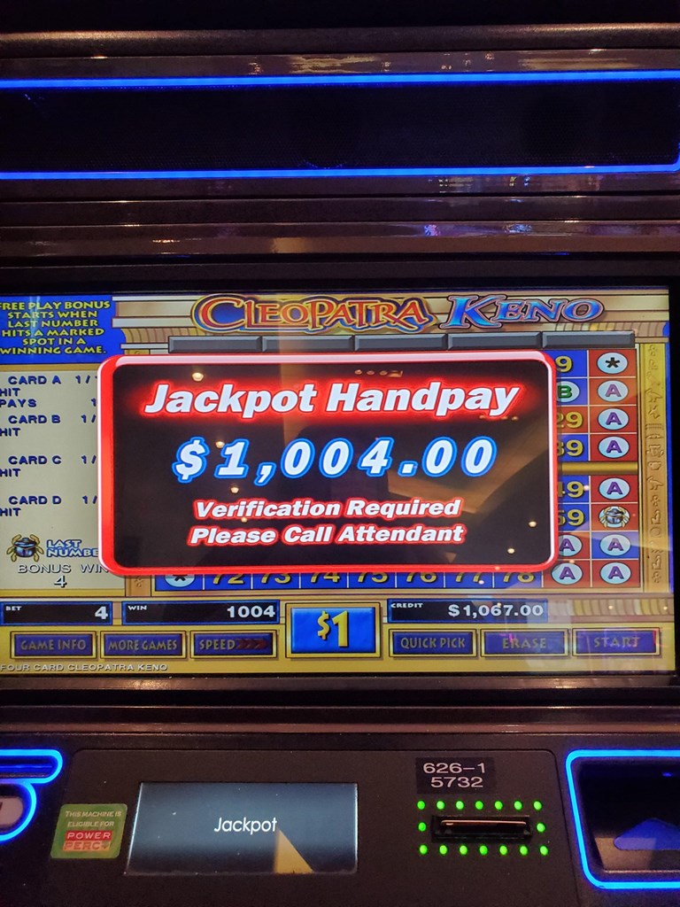 $1 4card Cleopatra Keno $1004 Win... Post Image